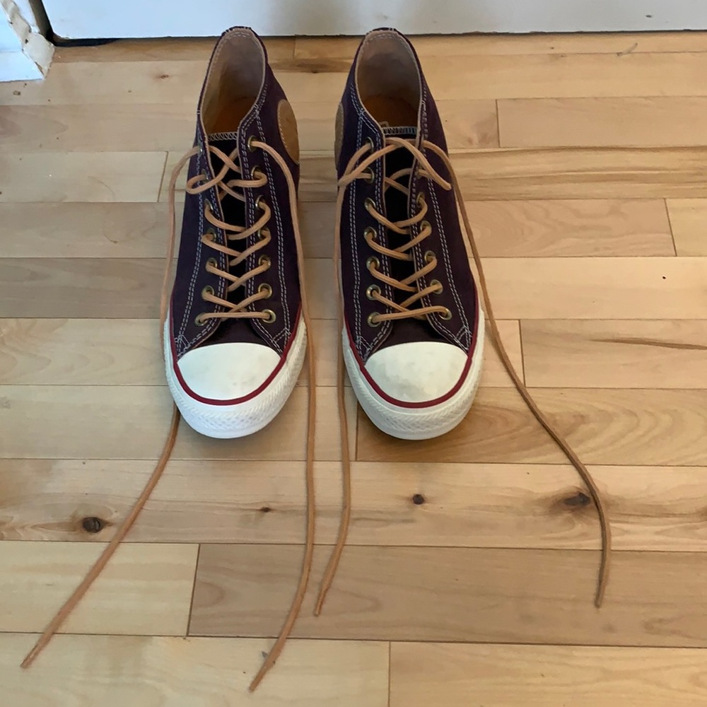 Converse Purple Wedges w/ Brown Laces
